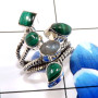 Malachite & Labradorite D - SDR665-Lovely New Look Designs Wholesale Handmade Rings 925 Ster