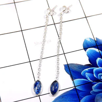 Blue Kynite A - BZE757-Stylish Handmade Light Weight Earrings 925 Sterling Silve