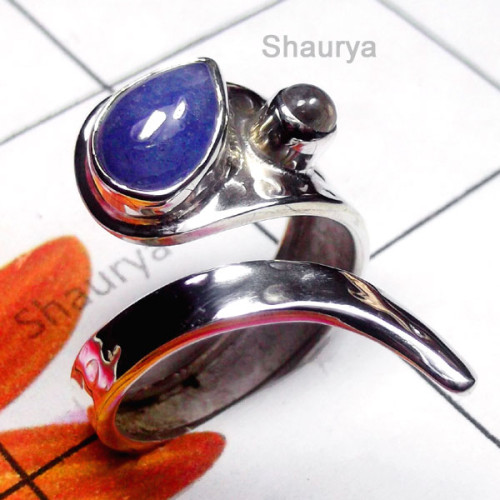 Tanzanite & Rainbow cab C - SDR991-Exclusive Silver Gorgeous Gemstone Ring