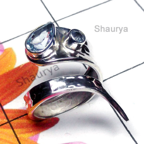 Blue Topaz I - SDR991-Exclusive Silver Gorgeous Gemstone Ring