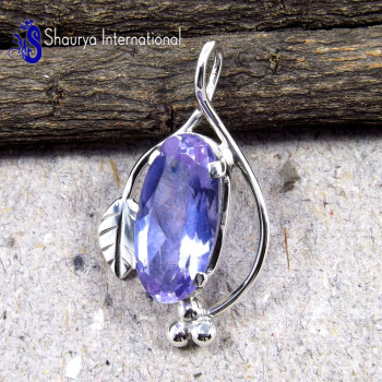 Alexandrite B - WFJ896-Color Changing Alexandrite 925 Silver Handmade Pendant Je