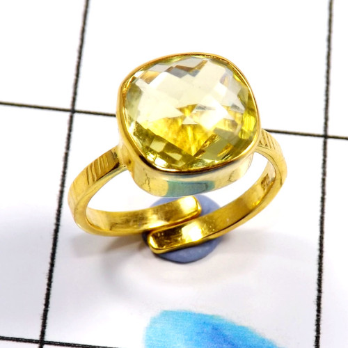 Lemon Cut A - CMJ901-Stunning 925 Sterling Silver Gold Vermeil Handmade Rings Lemon Cut A - CMJ901-Stunning 925 Sterling Silver Gold Vermeil Handmade Rings