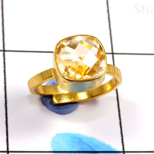 Citrine Cut E - CMJ901-Stunning 925 Sterling Silver Gold Vermeil Handmade Rings Citrine Cut E - CMJ901-Stunning 925 Sterling Silver Gold Vermeil Handmade Rings
