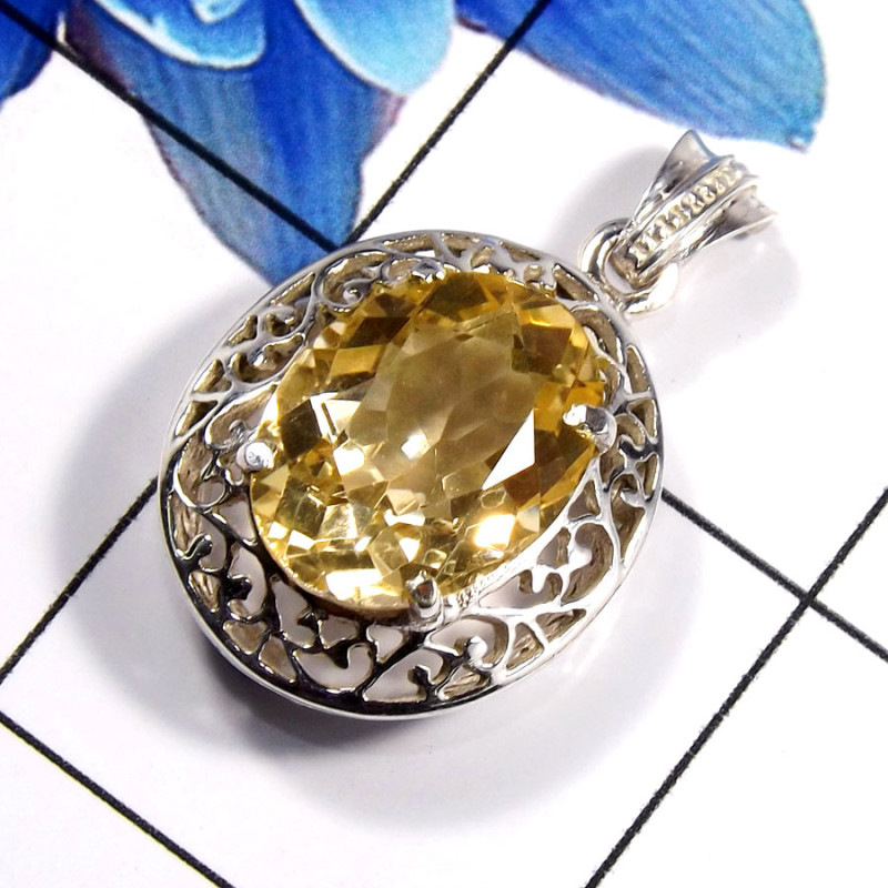 Citrine Cut C - WHS999-Fabulous Citrine Cut Gemstone Designer Pendants 925 Ster Citrine Cut C - WHS999-Fabulous Citrine Cut Gemstone Designer Pendants 925 Ster