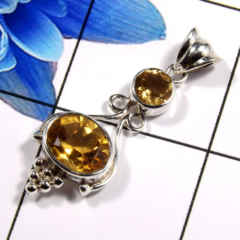 Citrine Cut I - WHS999-Fabulous Citrine Cut Gemstone Designer Pendants 925 Ster Citrine Cut I - WHS999-Fabulous Citrine Cut Gemstone Designer Pendants 925 Ster