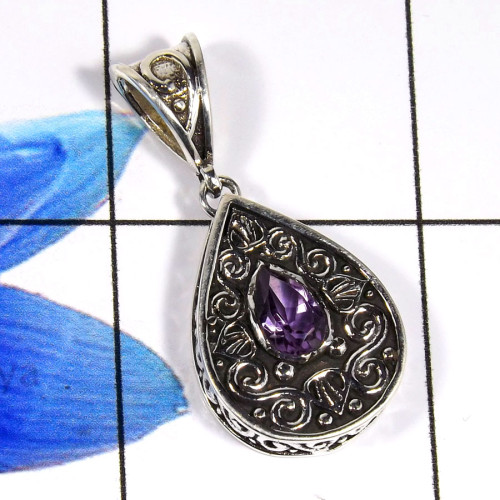 Amethyst Cut G - WHS998-Beautiful Amethyst Cut Factory Handmade Pendants 925 Ster