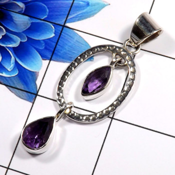 Amethyst Cut O - WHS998-Beautiful Amethyst Cut Factory Handmade Pendants 925 Ster Amethyst Cut O - WHS998-Beautiful Amethyst Cut Factory Handmade Pendants 925 Ster