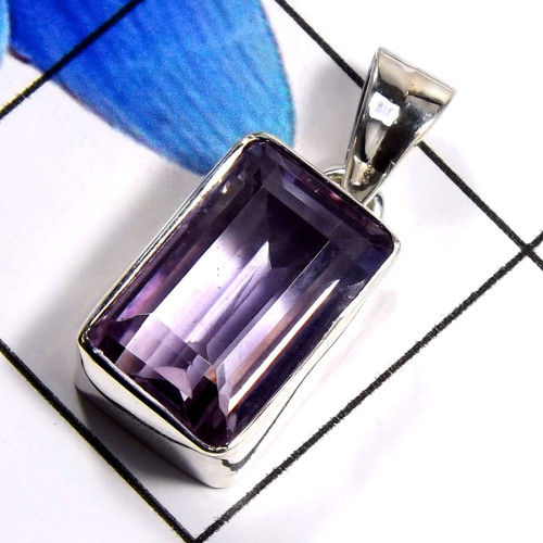 Amethyst Cut H - WHS997-925 Sterling Silver Dazzling Amethyst Cut Designer Handma Amethyst Cut H - WHS997-925 Sterling Silver Dazzling Amethyst Cut Designer Handma