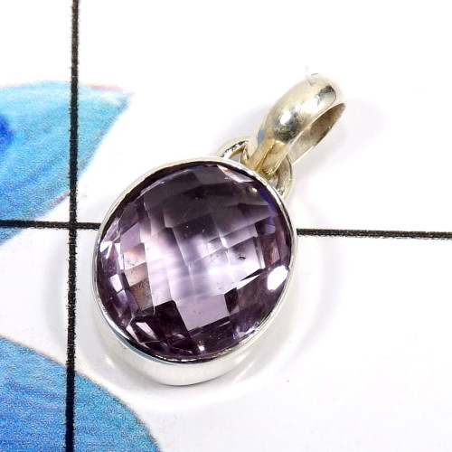 Amethyst Cut L - WHS997-925 Sterling Silver Dazzling Amethyst Cut Designer Handma Amethyst Cut L - WHS997-925 Sterling Silver Dazzling Amethyst Cut Designer Handma