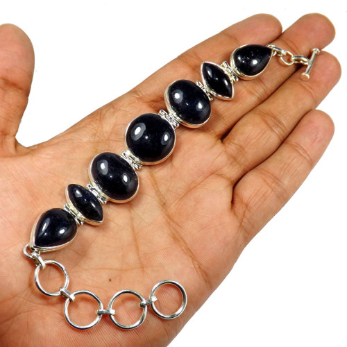 Iolite Sunstone A - SHS999-Gorgeous 925 Sterling Silver Handmade Bracelets Company W