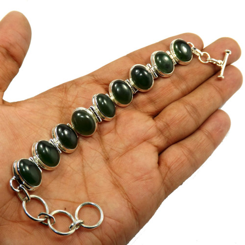 Serpentine D - SHS999-Gorgeous 925 Sterling Silver Handmade Bracelets Company W