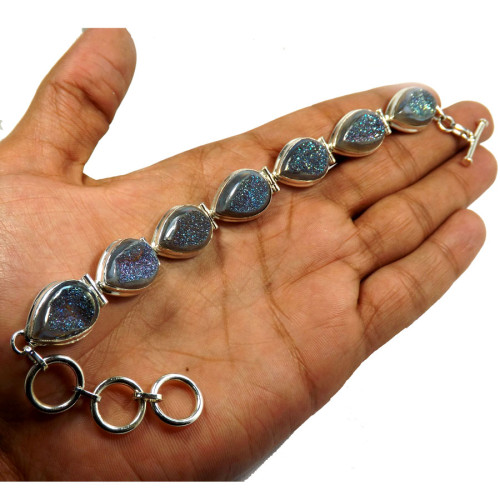 Mineral Druzy I - SHS999-Gorgeous 925 Sterling Silver Handmade Bracelets Company W