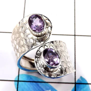 Amethyst Cut B - WHS994-Dazzling Amethyst Cut Company Rings 925 Sterling Silver