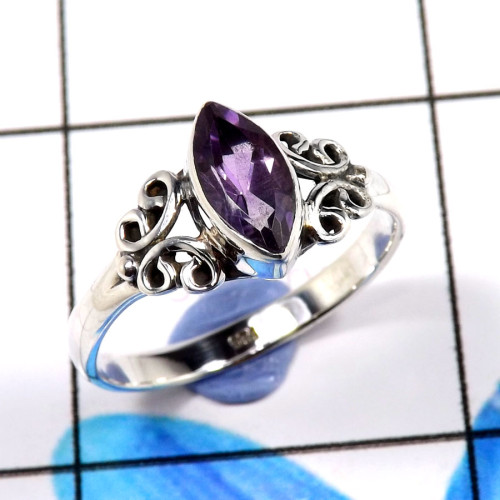 Amethyst Cut O - WHS993-Lovely Amethyst Cut Stylish Designer Rings 925 Sterling S