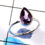 Amethyst Cut F - WHS992-Glamorous Trendy Look Amethyst Cut Rings 925 Sterling Sil