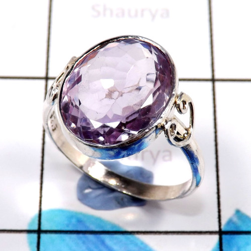 Amethyst Cut I - WHS992-Glamorous Trendy Look Amethyst Cut Rings 925 Sterling Sil