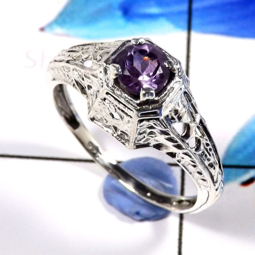 Amethyst Cut D - WHS991-Stunning Amethyst Cut Prety Designer Handmade Rings 925 S Amethyst Cut D - WHS991-Stunning Amethyst Cut Prety Designer Handmade Rings 925 S