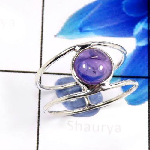 Amethyst Cab G - SHS993-Glorious Amethyst Cab Company Wholesale Rings 925 Sterlin