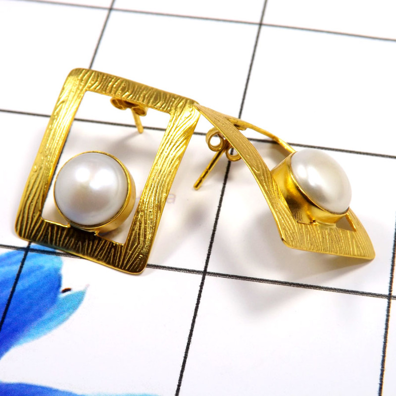 Pearl Cab D - CMJ893-Fabulous 925 Sterling Silver Factory Made Earrings Wholes Pearl Cab D - CMJ893-Fabulous 925 Sterling Silver Factory Made Earrings Wholes