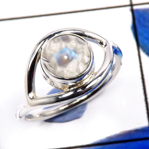 Rainbow Moonstone D - RBS898-Amazing Rainbow Moonstone Designer Baby Rings 925 Sterlin Rainbow Moonstone D - RBS898-Amazing Rainbow Moonstone Designer Baby Rings 925 Sterlin