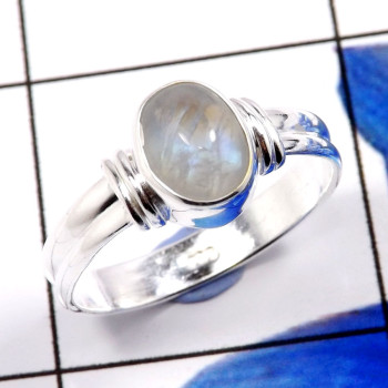 Rainbow Moonstone F - RBS898-Amazing Rainbow Moonstone Designer Baby Rings 925 Sterlin