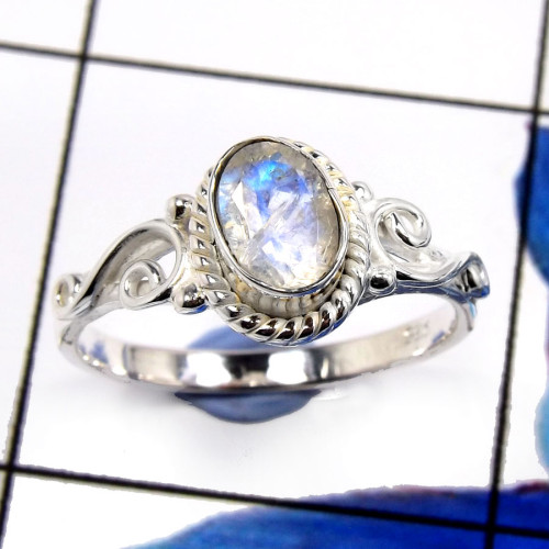 Rainbow Moonstone O - RBS898-Amazing Rainbow Moonstone Designer Baby Rings 925 Sterlin Rainbow Moonstone O - RBS898-Amazing Rainbow Moonstone Designer Baby Rings 925 Sterlin