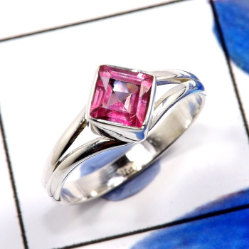 Pink Topaz O - RBS895-Glamorous Pink Topaz Party Look Designer Rings 925 Sterli Pink Topaz O - RBS895-Glamorous Pink Topaz Party Look Designer Rings 925 Sterli