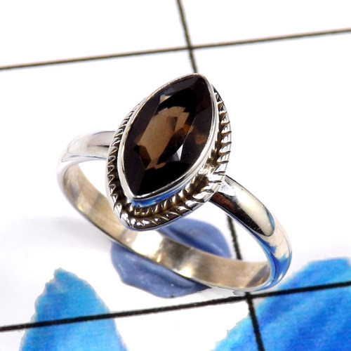 Smokey Quartz Cut F - RBS894-Delicate 925 Sterling Silver Designer Wholesale Rings Smokey Quartz Cut F - RBS894-Delicate 925 Sterling Silver Designer Wholesale Rings