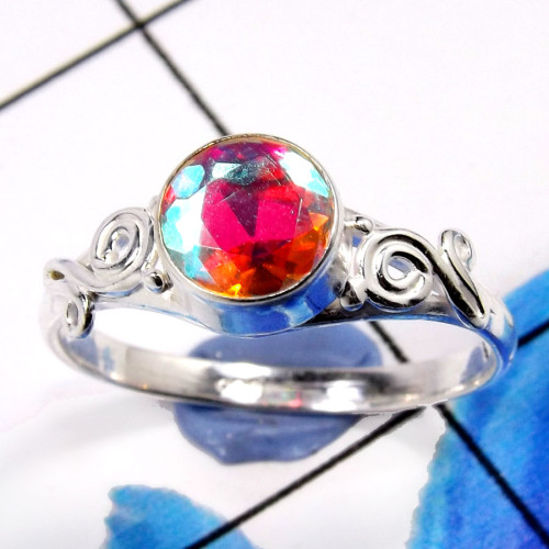 Rainbow Mystic G - RBS894-Delicate 925 Sterling Silver Designer Wholesale Rings Rainbow Mystic G - RBS894-Delicate 925 Sterling Silver Designer Wholesale Rings