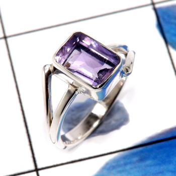 Amethyst Cut E - RBS892-925 Sterling Silver Charming Amethyst Cut Handmade Lightw