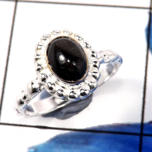 Black Onyx G - CMJ892-Marvellous Indian Company Handmade Womens Rings 925 Sterl