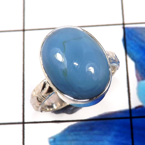 Blue Opal K - CMJ892-Marvellous Indian Company Handmade Womens Rings 925 Sterl