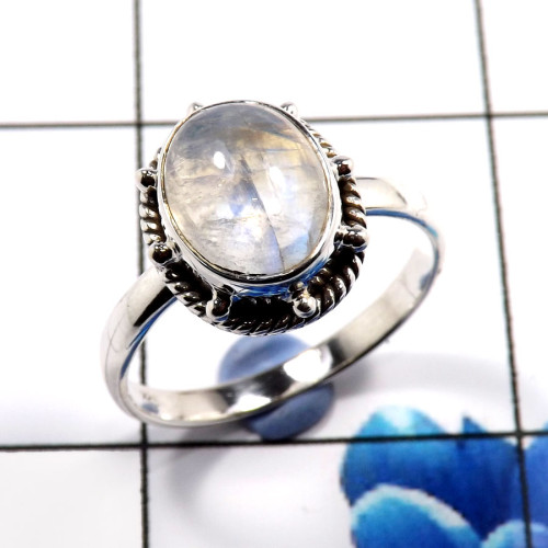 Rainbow Moonstone A - RBS890-Beautiful 925 Sterling Silver Handmade Wedding Rings Whol Rainbow Moonstone A - RBS890-Beautiful 925 Sterling Silver Handmade Wedding Rings Whol