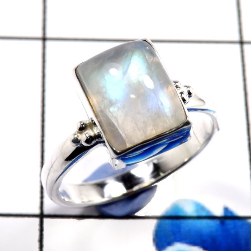 Rainbow Moonstone B - RBS890-Beautiful 925 Sterling Silver Handmade Wedding Rings Whol Rainbow Moonstone B - RBS890-Beautiful 925 Sterling Silver Handmade Wedding Rings Whol