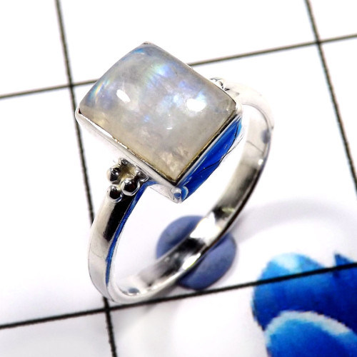 Rainbow Moonstone C - RBS890-Beautiful 925 Sterling Silver Handmade Wedding Rings Whol Rainbow Moonstone C - RBS890-Beautiful 925 Sterling Silver Handmade Wedding Rings Whol