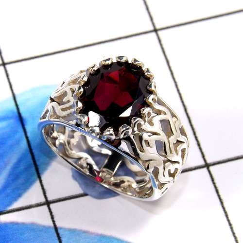 Garnet Cut G - RBS886-925 Sterling Silver Christmas Offer Designer Handmade Gar