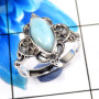 Larimar Cab O - RBS884-Dazzling Designer Handmade Larimar Delicate Rings 925 Ste