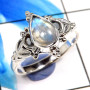 Rainbow Moonstone A - RBS883-925 Sterling Silver Indian Company Made Rainbow Moonstone