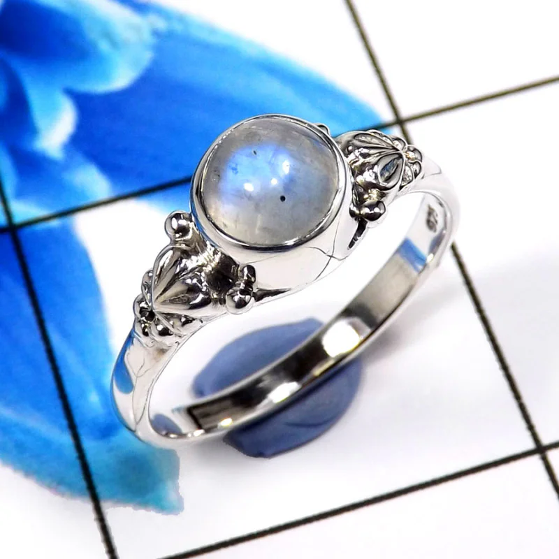 Rainbow Moonstone O - RBS883-925 Sterling Silver Indian Company Made Rainbow Moonstone Rainbow Moonstone O - RBS883-925 Sterling Silver Indian Company Made Rainbow Moonstone