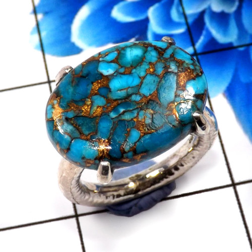 Blue Copper Turquoise A - SSH994-925 Sterling Silver Marvellous Designer Christmas Special