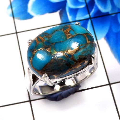 Blue Copper Turquoise B - SSH994-925 Sterling Silver Marvellous Designer Christmas Special
