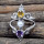 Citrine Cut,Amethyst & Pearl  E - RSS878-925 Sterling Silver Three Stone Designer Wholesale Rings