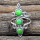 Green Copper Turquoise G - RSS878-925 Sterling Silver Three Stone Designer Wholesale Rings