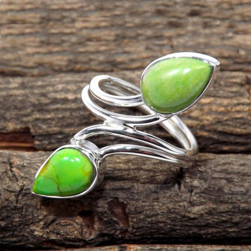 Green Copper Turquoise C - RSS876-Charming New Design Wholesale Elegant Rings 925 Sterling