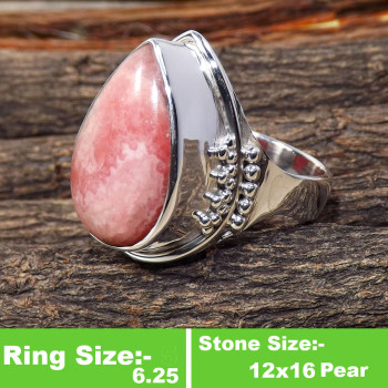 Rhodochrosite K - RSS873-925 Sterling Silver Lovely Company Made Exclusive Rings W Rhodochrosite K - RSS873-925 Sterling Silver Lovely Company Made Exclusive Rings W