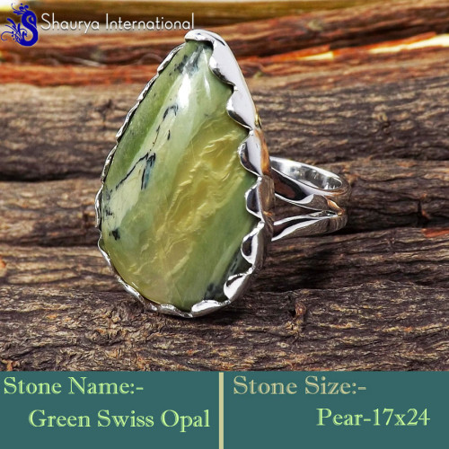 Green Swiss Opal C - RSS870-Indian Wholesale Company Designer Elegant Rings 925 Sterl