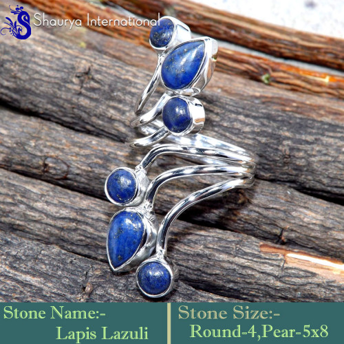 Lapis Lazuli B - RSS869-Amazing New Design Party Look Handmade Rings 925 Sterling Lapis Lazuli B - RSS869-Amazing New Design Party Look Handmade Rings 925 Sterling
