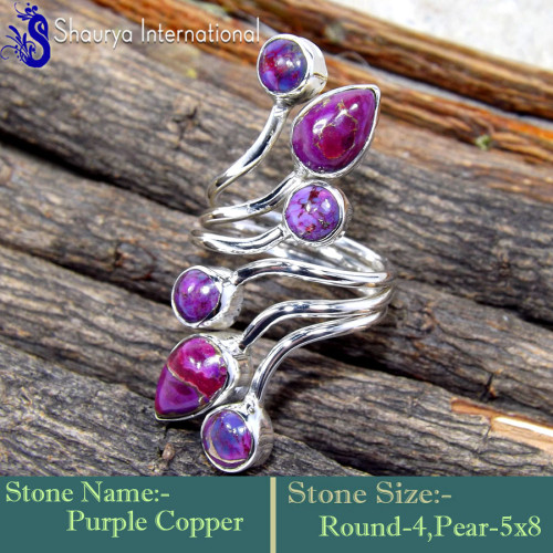 Purple Copper Turquoise C - RSS869-Amazing New Design Party Look Handmade Rings 925 Sterling Purple Copper Turquoise C - RSS869-Amazing New Design Party Look Handmade Rings 925 Sterling