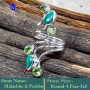 Malachite & Peridot I - RSS869-Amazing New Design Party Look Handmade Rings 925 Sterling
