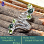 Seraphinite & Peridot J - RSS869-Amazing New Design Party Look Handmade Rings 925 Sterling